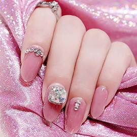 SIFASHION 3D Lovely Elegant Handmade Nail Tips Nail Bride 24pcs Pink Nail Tips