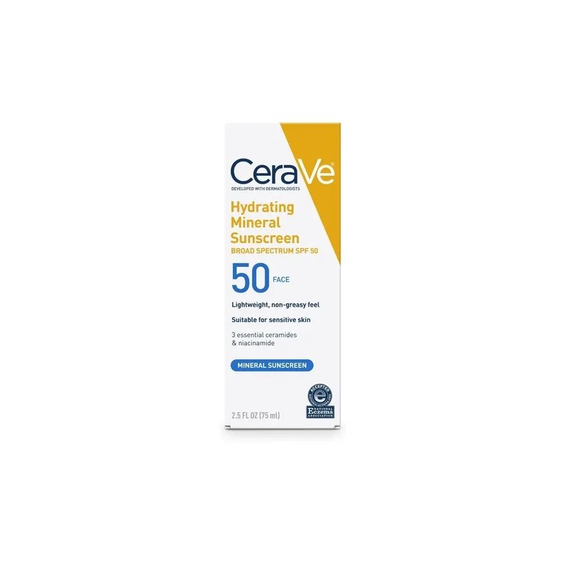 Cerave Hydrating Face Sunscreen Spf 50, Mineral Ligero