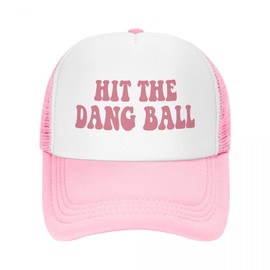Hit The Dang Ball Trucker Hat for Women Hot Pink Funny Gag Trucker Cap for Men Girls