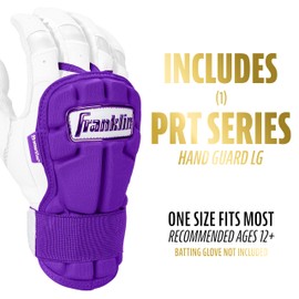 Franklin Sports Baseball Hand + Wrist Guard - PRT LG Series Adult Hand + Wrist Protector for Batting - Protective Hand, Wrist Shield - Right + Left Hand Hitters - Purple - One Size - Adult