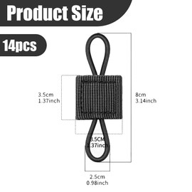 Mjzzh 14er-Set Outdoor Multifunktions-Rucksack-Knöpfe: Muss für taktische Westen und Rucksäcke, Schwarz