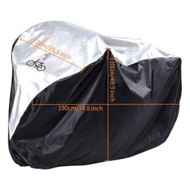 GLE2016 Bicycle Cover, Waterproof Bike Protector Dustproof and Sunscreen with Lock Hole for Mountain Bike,Road Bikes and Electric Bike (Silver, S)