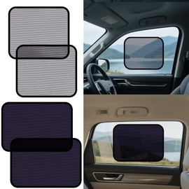 XCBYT 4-Pack Car Window Shades for Baby & Driver- Static Cling Side Window Sun Shade Combo with Transparent & Semi-Transparent - Car Window Covers with Glare & UV Blocker, Privacy Protection