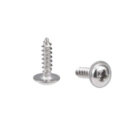 sourcing map 2x8mm Self Tapping Screws Phillips Pan Head with Washer Screw 304 Stainless Steel Fasteners Bolts 50Pcs