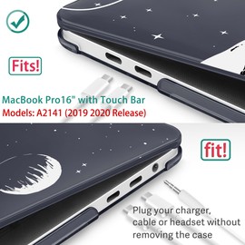 May Chen Compatible with MacBook Pro 16 inch with Touch Bar & Touch ID 2020 2019 Release Model A2141, Plastic Hard Shell Case with Keyboard Cover Skin and Screen Protector, Astronaut Flight