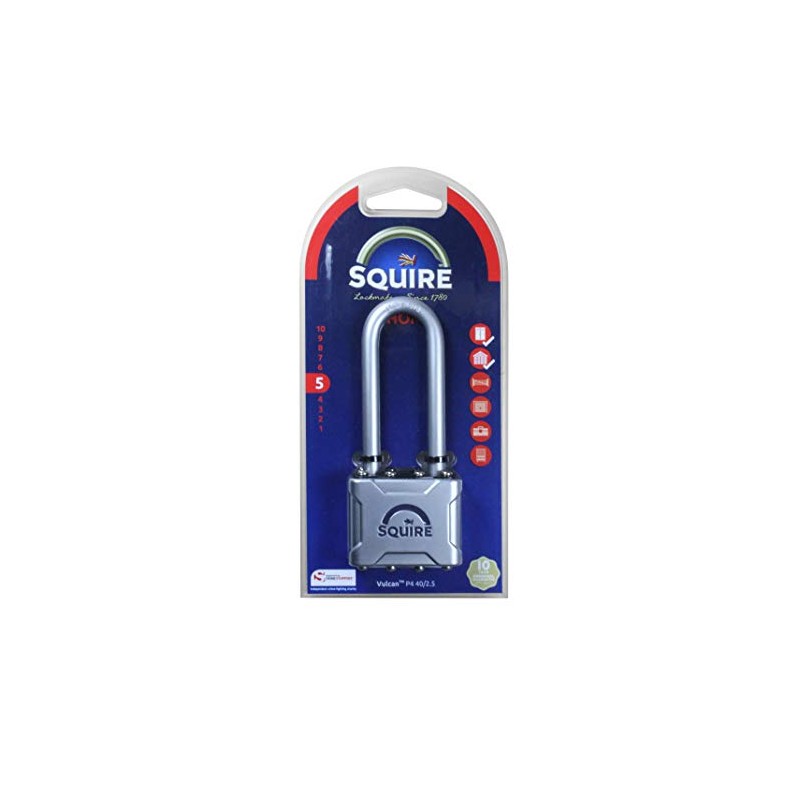 Henry Squire Long Shackle Diecast Body Padlock with Boron Shackle,