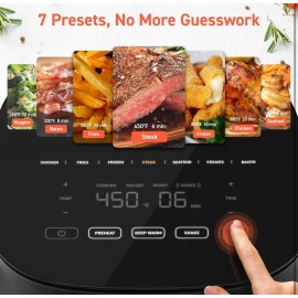 HOMEDAS Air Fryer Compact 5 Qt, Max 450F for Juicy Meat, Little To No Oil NEW