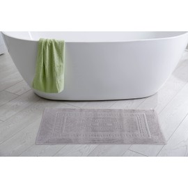 HomeLife Absorbent Bath Mat, 45 x 60 cm (2 Pieces) Made in Italy | Absorbent Shower Mat, Washable in Cotton, Bathroom Mat, Without Non-Slip | Modern Bathroom Rugs | Bathroom Rug Grey