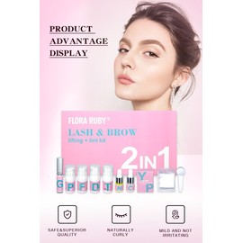 Genérico 2 en 1 Levantamiento de pestañas, Tinte de pestañas y Cejas, Kit de elevación de Cejas con Henna, Kit de Permanente de pestañas, Levantamiento de Cejas