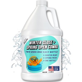BubbyShine, Pool Winter + Spring All-in-One Combo - Pool Closing Kit for Above Ground & Inground Pools, Spring Pool Opening Kit, Pool Winterizing Kit, Pool Chemicals 1 Gallon