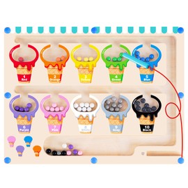 Magnetic Game Labyrinth Wooden Toy, Baby Montessori Toy Motor Skills Toy from 2 3 4 5 Years, Children's Toy Busy Board Learning Sorting Game, Magnets Children's Learning Games Gift Girl Boy