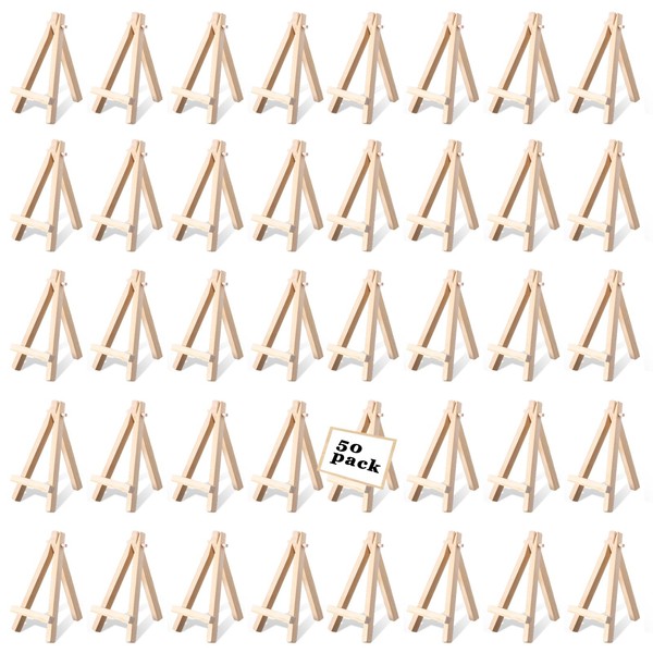 50 Pcs Mini Easels 5 Inch Mini Easel Stand Wooden