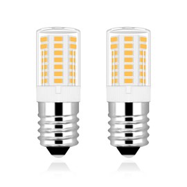 LFLAMPON KEI D28k Kel 2812 Freezer Light Bulb 4W Kei D28x Kel2816x Refrigerator Bulb 3W AC120v 5304517886 Replacement E17 Led Bulbs for Fridge Range Hood Over Stove LED Lamp, Warm White, 2-Pack