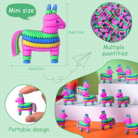 Weysat 50 Pcs Mini Donkey Pinatas Figurines Small Rainbow Pinata Figures to Hide and Seek Little Cinco De Mayo Fiestas Statues for Mexican Party Gifts Fiesta Theme Birthday Supplies Piñata Stuffers