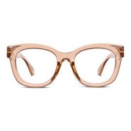 Peepers by PeeperSpecs Women's Center Stage Focus Soft Square Reading Glasses, Tan, +3.00 + 3
