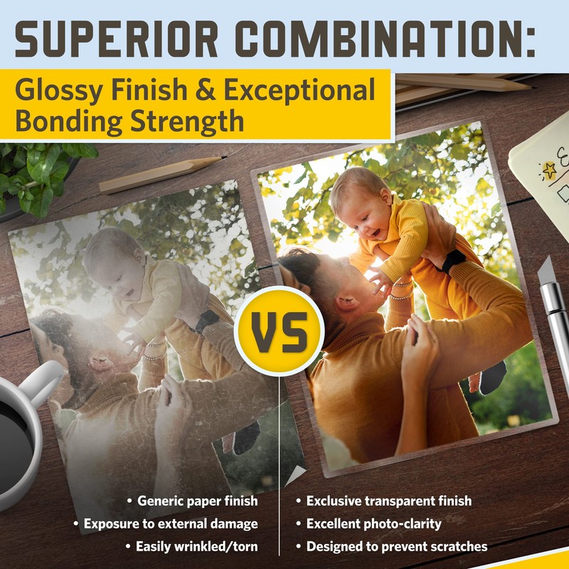 Self Adhesive Laminating Sheets, 4.3 x 6.3 Inches, 4 Mil