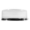 PACTOGO 16" Round Black Plastic Cater Trays with Clear Dome