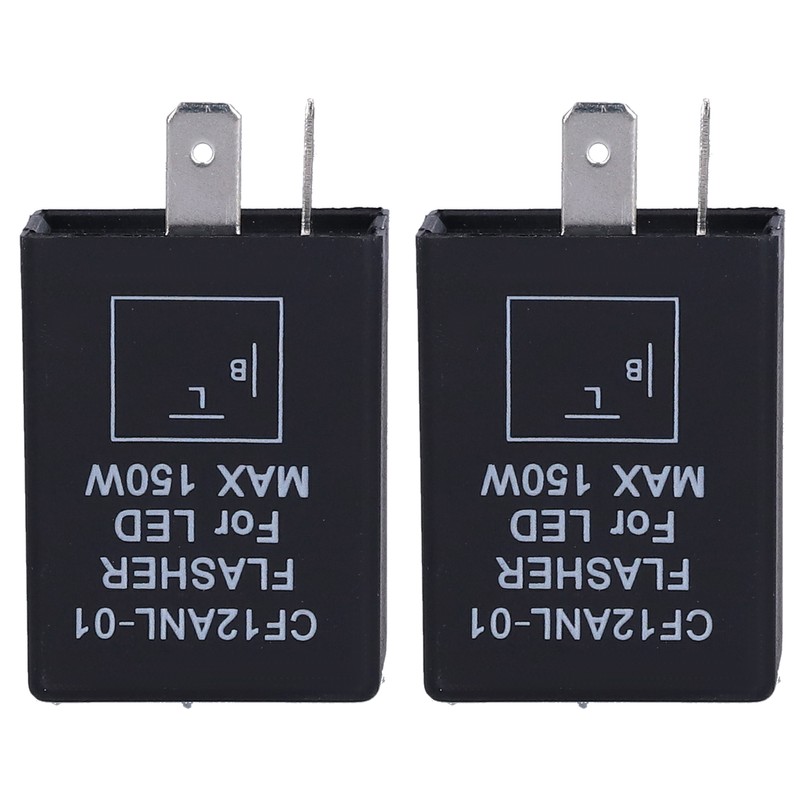 2Pcs LED Flasher 2‑Pin Electronic Relay Normally Open Car Turn