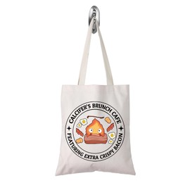 Calcifer's Brunch Cafe Canvas Tote Bag Anime Lover Gift for Women Mother Best Friend (Cafe tote UK)