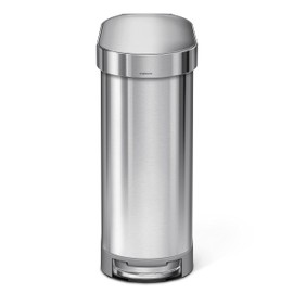 simplehuman 45 Liter / 12 Gallon Slim Hands-Free Kitchen Step Trash Can, Brushed Stainless Steel