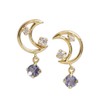 Four Leaf Clover Kk167 Dangling Earrings, Cubic Zirconia, 10k Gold,