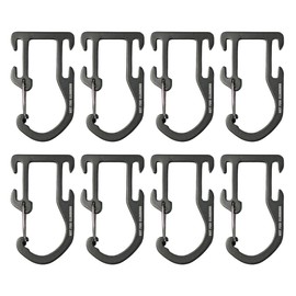 Molle Attachment Backpack Gear Tactical Aluminum Carabiner Snap D-Ring Clip Hook (Dark Grey (8-Pack))