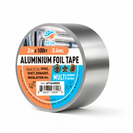 Aluminum 2" x 100 ft HVAC Duct Tape, High Temp Waterproof Foil Tape for AC, Thick Fire Proof Cold Weather Metal Tape, Air Conditioner Vent & Pipe Repair, Heavy Duty Flex Duck Tape for Insulation