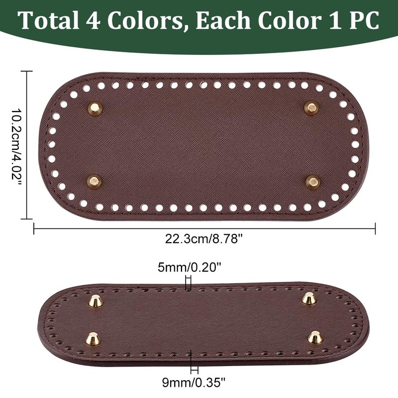 PH PandaHall 4pcs Bag Bottom Oval Bottom Nail Bag Craft