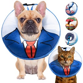 Docuwee Dog Cone Collar, Inflatable Dog Neck Donut Collar After Surgery for Large Medium Small Dogs and Cats, Soft Dog Cone Alternative, Protective Recovery Dog E Collar Stop Licking, S