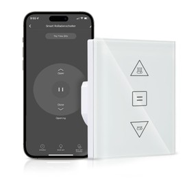 HEUXGIR Flush-Mounted Roller Shutter Switch, WiFi Blind Switch, Compatible with Alexa/Google Home/Smart Life App, 86 mm Roller Shutter Control, Requires Zero Conductor, Pack of 1