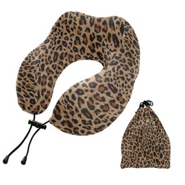 Neck Travel Pillow for Sleeping Airplanes Memory Foam Portable Cheetah Leopard Print Animal Soft Washable Cover Neck Support Pillows