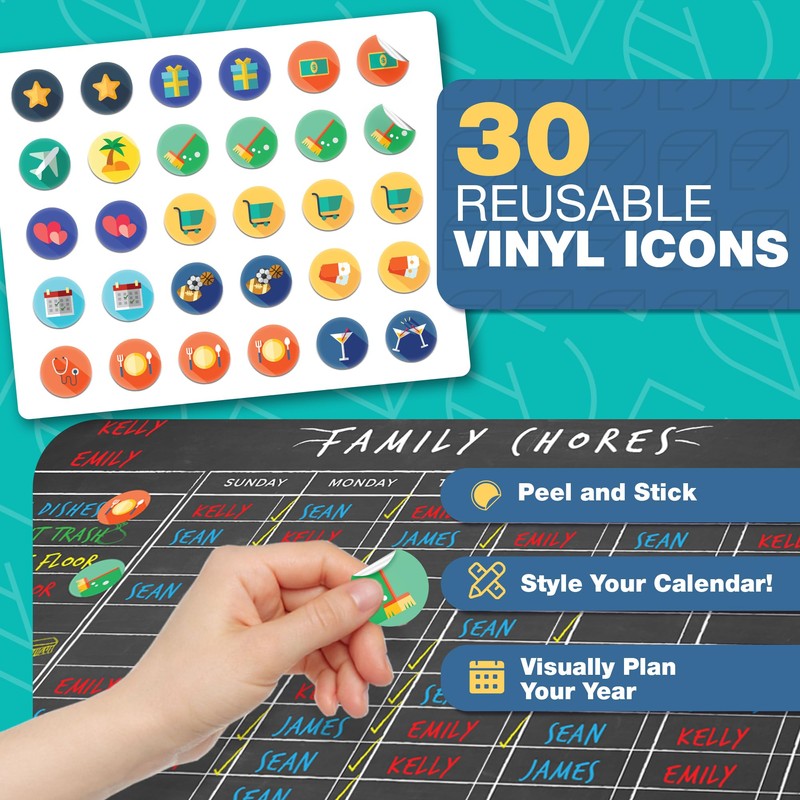 Magnetic Chore Chart & Calendar Set - 11" x 17",