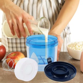 Greek Yogurt Strainer with Lid, Reusable Yogurt Filter with Ultra Fine Mesh Yogurt Strainer to Makes small batches of Thick Creamy Greek or Coconut Yogurt Cheese, Soy Milk(blue)