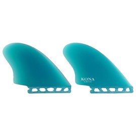 KONA SURF CO. Single Tab Keel (2 Fin) Shortboard Surfboard Fins in Trans Blue