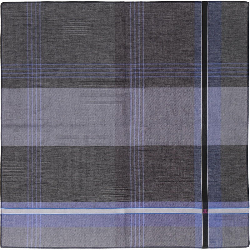 Lanvin On Blue 17506009 Men's Yarn-Dyed Handkerchief, Men's Plaid, Black