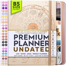 Life Planner - Undated Deluxe Weekly, Monthly Planner, a 12 Month Journey to Increase Productivity | Life Organizer, Gratitude Journal, Agenda Planner, To Do List, Gift Box & Stickers - Start Anytime