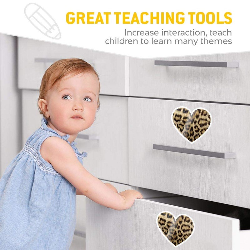 2 x Heart Stickers 7.5 cm - Wild Animal Print