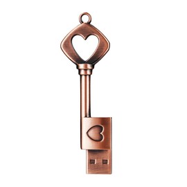 GARRULAX USB Flash Drive, 8GB / 16GB / 32GB / 64GB USB 2.0 Metal USB Memory Stick Date Storage Pendrive Thumb Drives (Heart Key, 32GB)