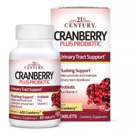 21st Century Cranberry Plus Probiotic Tablets For Urinary Tract Support 60 Count