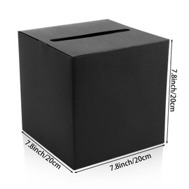 Black Card Box Wedding Favors Post Box Cardboard Receiving Money Box Holder for Wedding Reception, Baby Showers, Anniversary, Birthday Party, Graduation Table Centerpiece Decorations