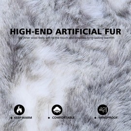 GADIEMKENSD Winter Trapper Hat for Men Warm Russian Ushanka for Women Snow Ski Hunting Trooper Hat with Ear Flaps Chin Strap Windproof Mask Faux Fur Aviator Warm Hat Gifts Cold Weather Caps Blue XL