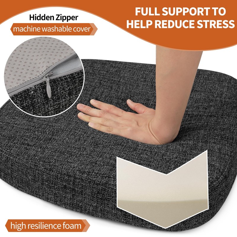 SINOSSO Thickened 2.5" Dining Chair Cushion, Soft Blended High Density