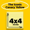 Post-it Large Notes, Canary Yellow, Lined, 101 mm x 101