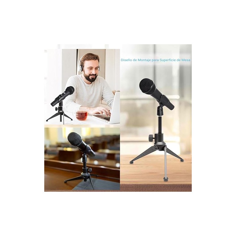 Pyle soporte para micrófono de escritorio - tripie ajustable en