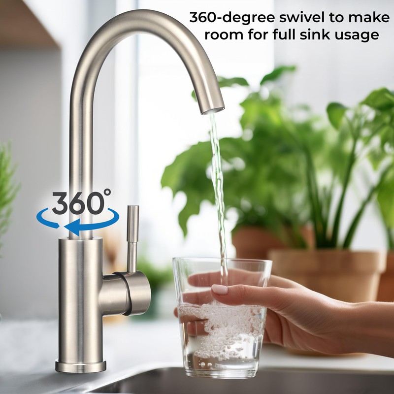 Dura Faucet Streamline Gooseneck RV Kitchen Faucet - Brushed Satin