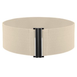 TOURZOO Elastic Belt for Women Wide Waist Corset Belt Cinch Belt Vintage Stretchy Waistband for Dresses,Beige,Small