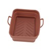 2 Pcs Silicone Air Cooker Pot with Handle Rectangular Fryer