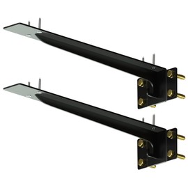 Matutinus Ultra Heavy Duty Shelf Brackets, with Hanging Hook L Shelf Bracket, 13-1/4 Inch Floating Shelf Brackets for Max Load 1500 lbs (Black Set of 2)