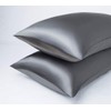 Satin Pillow Cases 2 Pack - Dark Gray Pillowcase for
