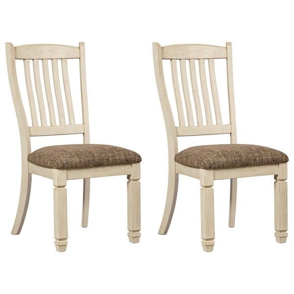 Signature Design by Ashley Bolanburg 20" Upholstered Dining Room Chair, 2 Count, Antique White